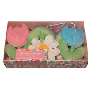 Spring Gatherings Spring Floral Plush 6 Foot Garland - Pink, Blue, Green